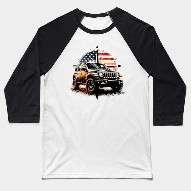 Jeep Wrangler Baseball T-Shirt by Vehicles-Art